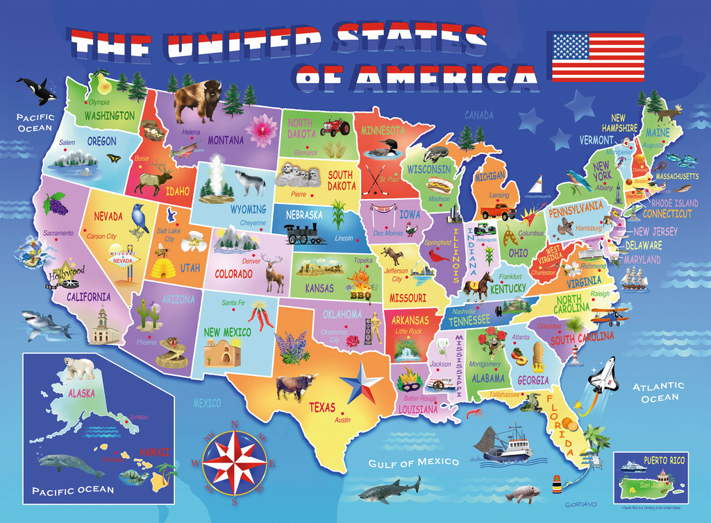 USA State Map Jigsaw By Ravensburger 10936 4 100 Pieces Jigsaws 