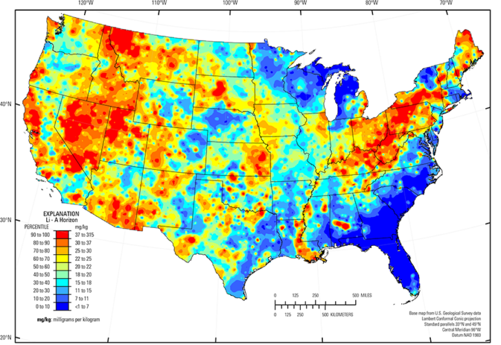 Lithium Deposits Map USA