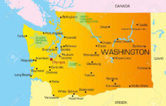 Vector Color Map Of Washington State Usa Royalty Free Cliparts