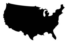 Vector Silhouette Of The United States Black Silhouette Map Of