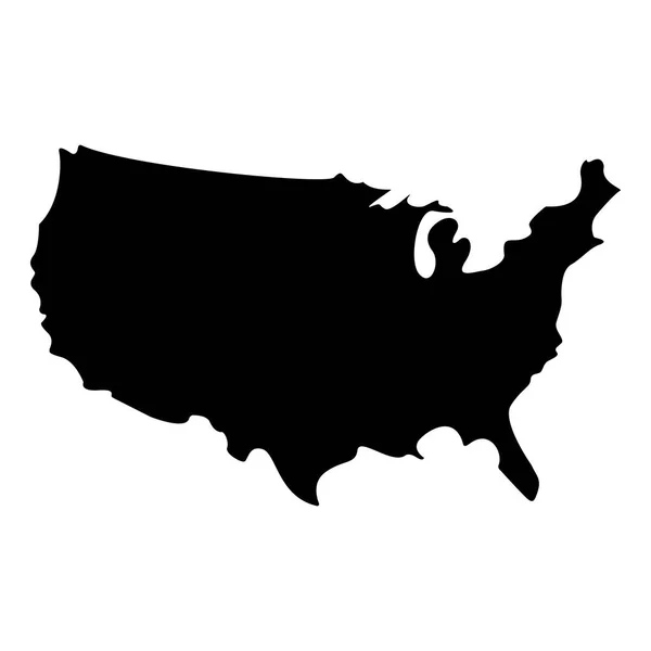 Vector Silhouette Of The United States Black Silhouette Map Of 