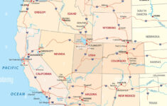 Western United States Road Map Stock Vector Image Art Alamy
