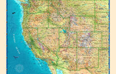 western usa wall map the map shop Western USA Wall Map The Map Shop