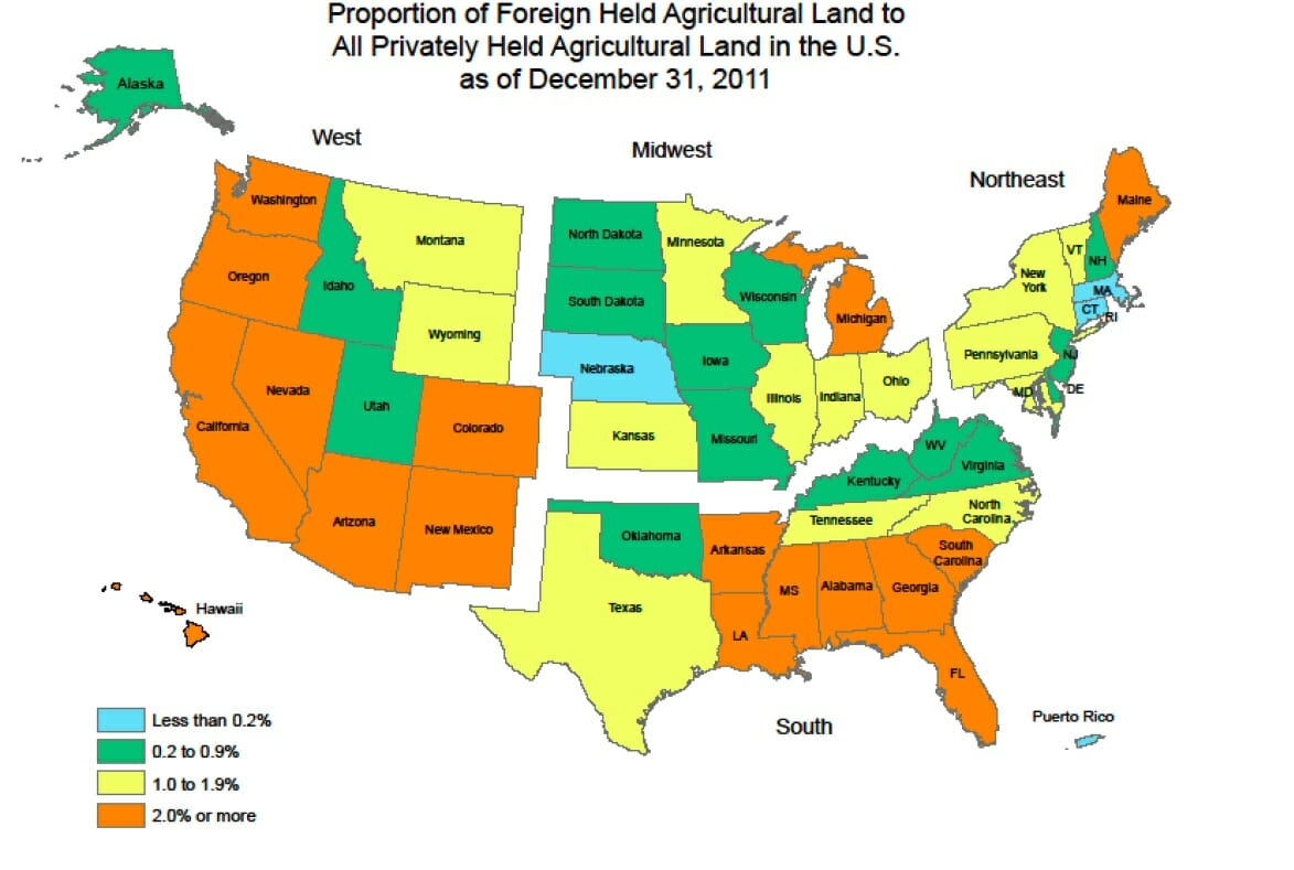 Who Owns U S Agricultural Land Modern Farmer