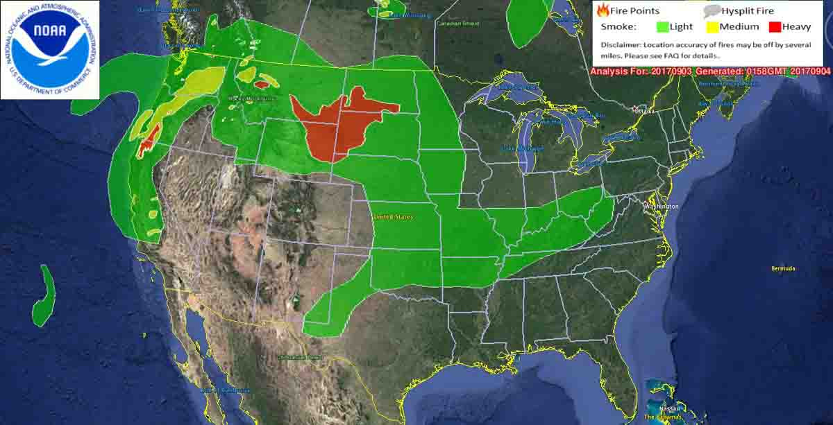 Wildfire Smoke Affects Northwestern And Central United States 