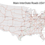 02 Us Interstate Roads: Free Vector Map Us Interstate Roads, Adobe Inside Free Printable Highway Map Se Usa