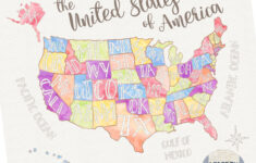16X20" Us Map United States Map In Pastel Colors Fun Us Map For regarding Printable Map Of Usa 16X20