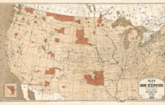 1883 Karte Zeigt Indianerreservate Innerhalb Der Usa Nordamerika Wandbild  Poster inside Usa Map 1883 Printable