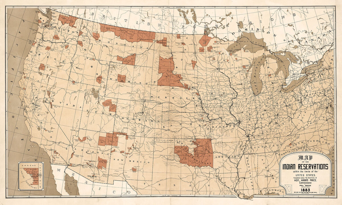 1883 Karte Zeigt Indianerreservate Innerhalb Der Usa Nordamerika Wandbild Poster inside Usa Map 1883 Printable