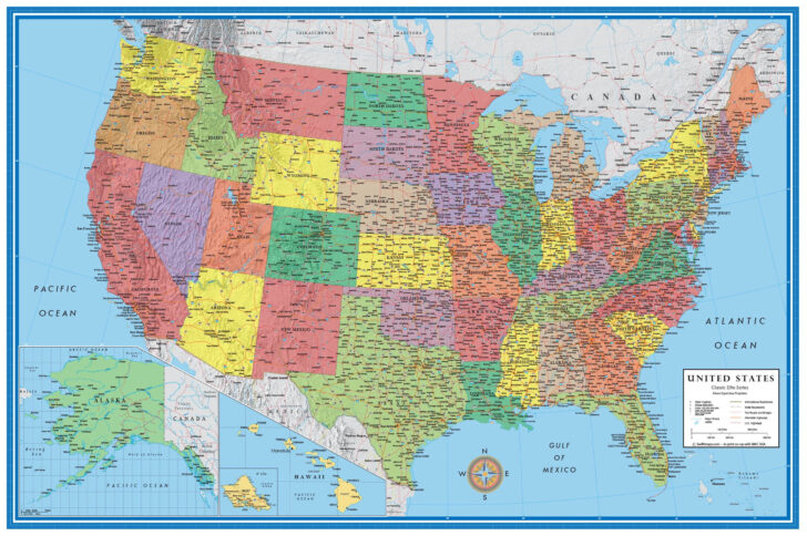 8×10 Printable Map of USA 8×10 Printable Map of USA