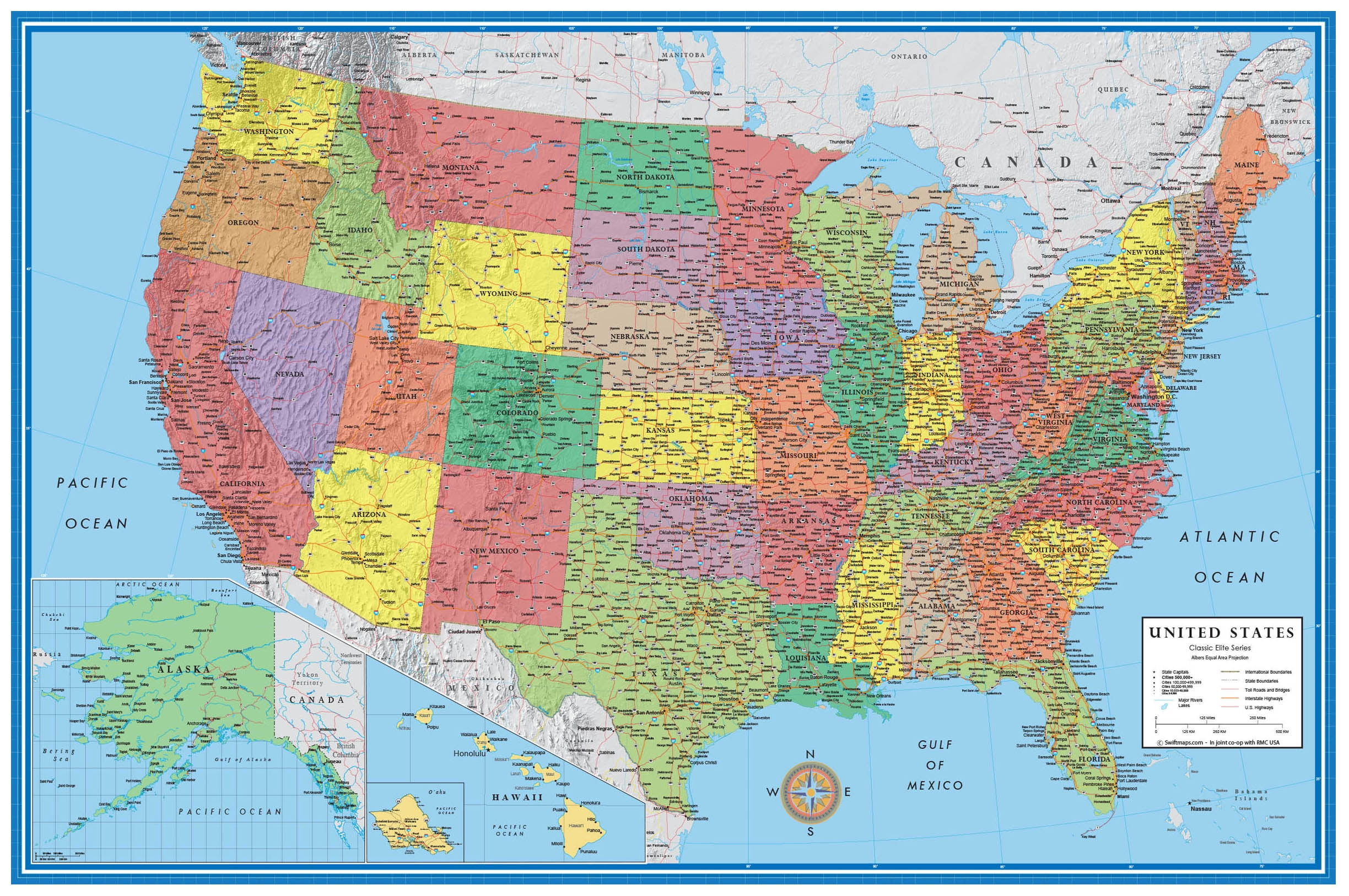 48X78 Huge United States, Usa Classic Elite Wall Map Laminated intended for 8X10 Printable Map Of Usa