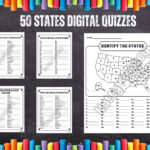50 Staaten Quiz Test Arbeitsblatt  Usa  Geographie   Sozialkunde For Usa Map Quiz Printable