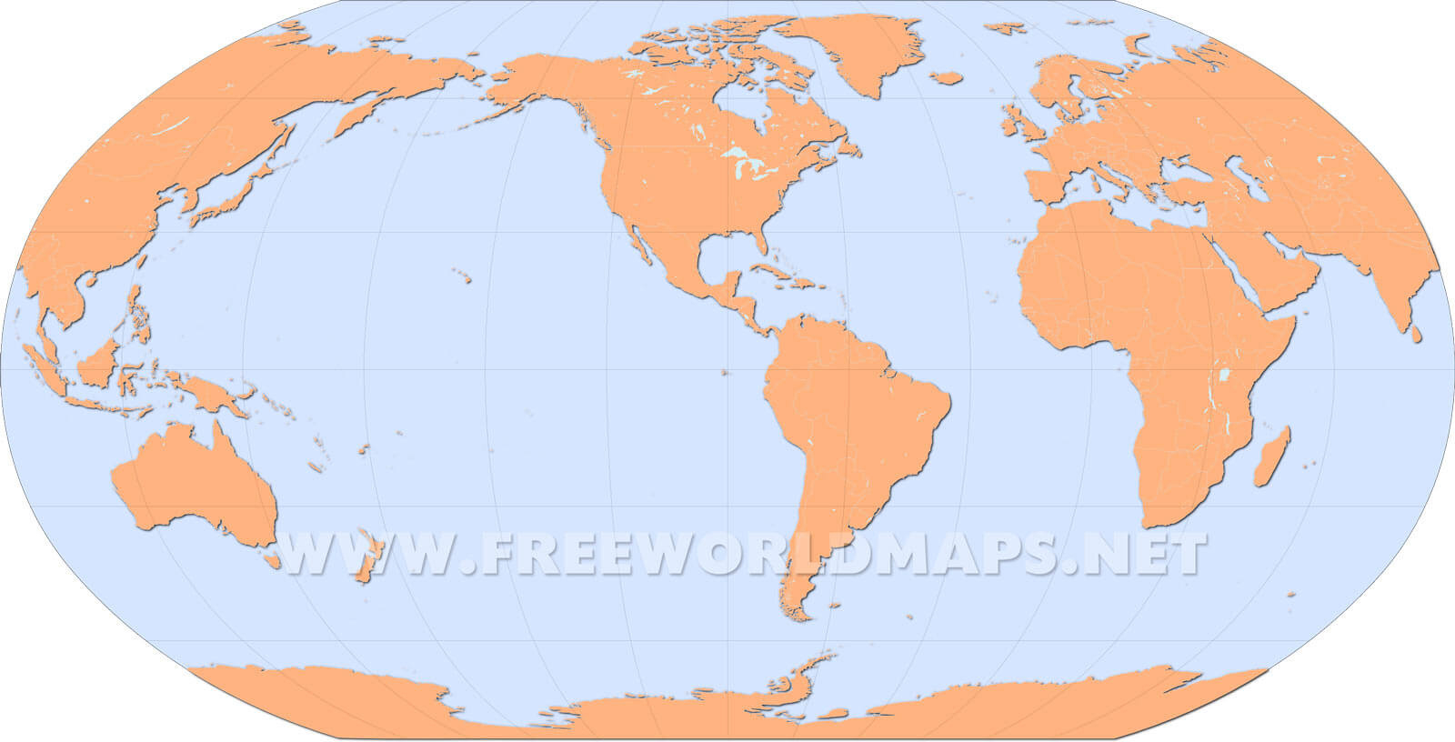 America Centric World Map with Blank World Map Printable USA Centered