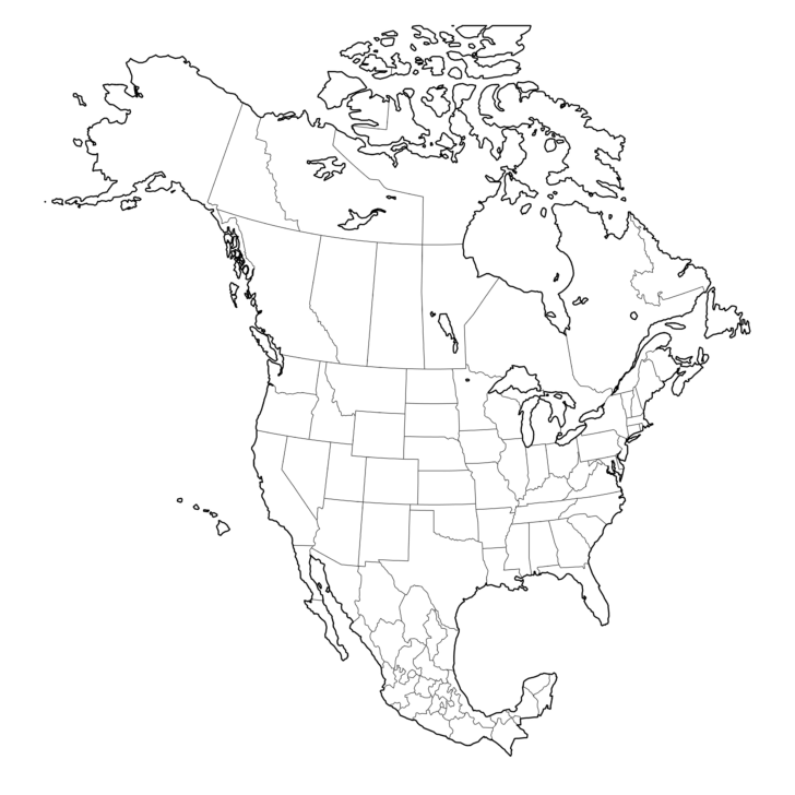 Printable Map of USA Canada and Mexico