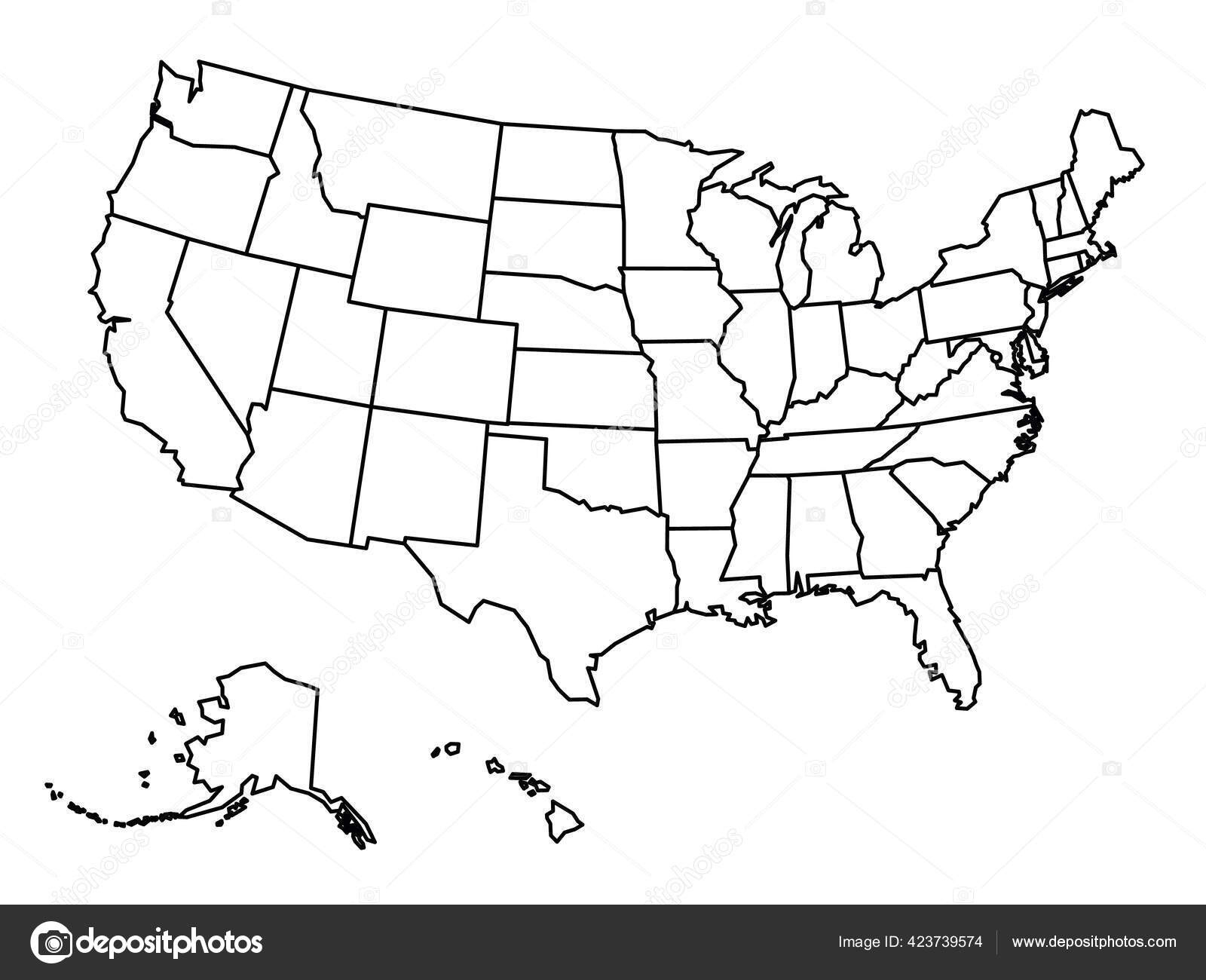 Blank Outline Map Of Usa Stock Vector©Pyty 423739574 for Blank Outline Map Of Usa Printable