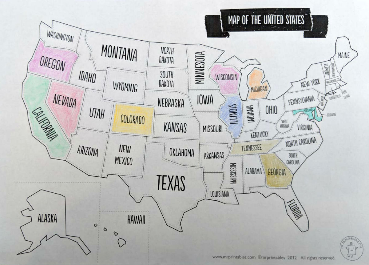 Busy Start To The Year | Red And Rosy throughout Mr Printables USA Map