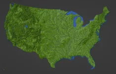 Contiguous Usa (Lower 48) Topographic Map With Hydrographic intended for Printable Topographic Map of USA