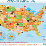 Cute Printable Usa Map For Kids   Gender Neutral Room Decor With Map Of USA Printable For Kids