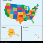 Detailed Usa Map   Alaska & Hawaii Royalty Free Vector With Printable Map Of Usa With Alaska And Hawaii