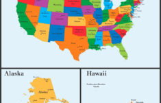 Detailed Usa Map - Alaska &amp; Hawaii Royalty Free Vector with Printable Map Of Usa With Alaska And Hawaii