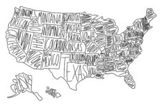 Digital Download United States Map, Coloring Page State Map intended for Printable USA Coloring Map