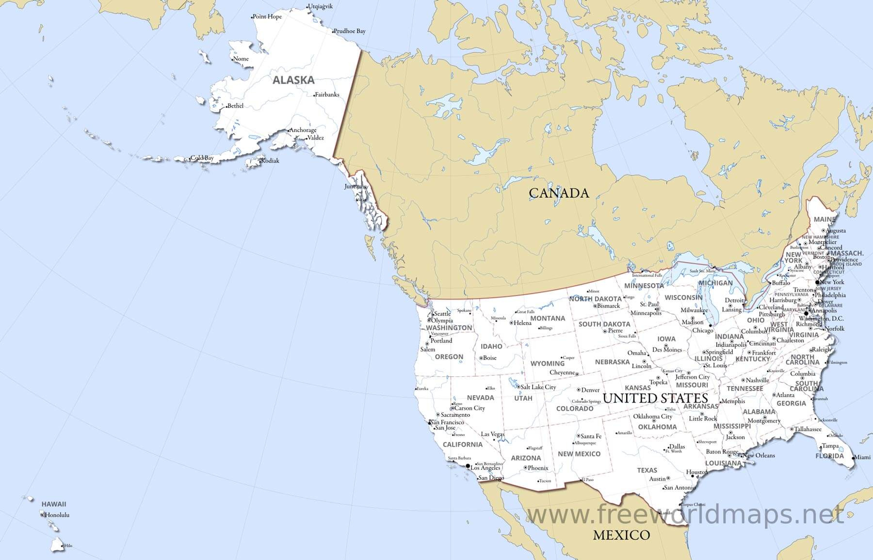 Download Free Us Maps intended for Printable Map of USA with Alaska and Hawaii