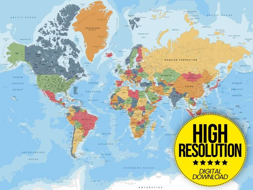 ▷ World Map To Print | High Quality Maps【Free】 with regard to Large Printable Usa And Europe Map