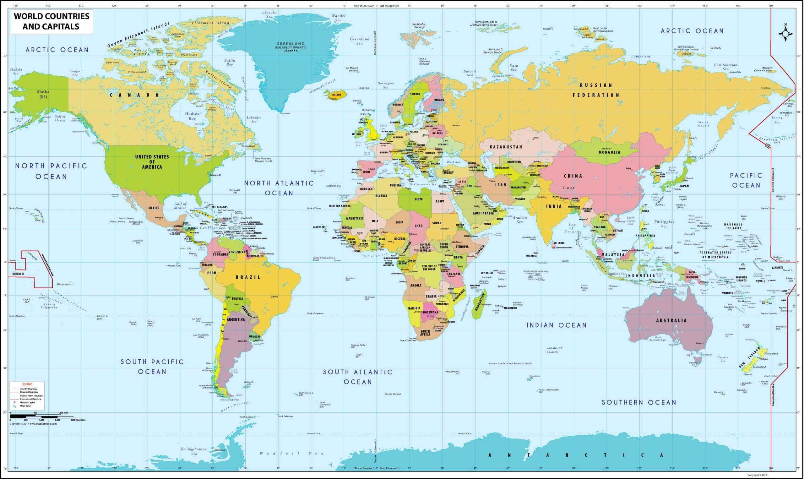▷ World Map To Print | High Quality Maps【Free】 within Large Printable USA and Europe Map