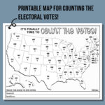 Electoral Map For Election Results Printable Coloring Page   Etsy Throughout Blank Map Of USA Names Electoral Votes Printable 2025