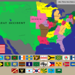 Equal Population States, Part Viii: 33 States Of Equal Population Inside Map Of USA In 1860 With 34 States