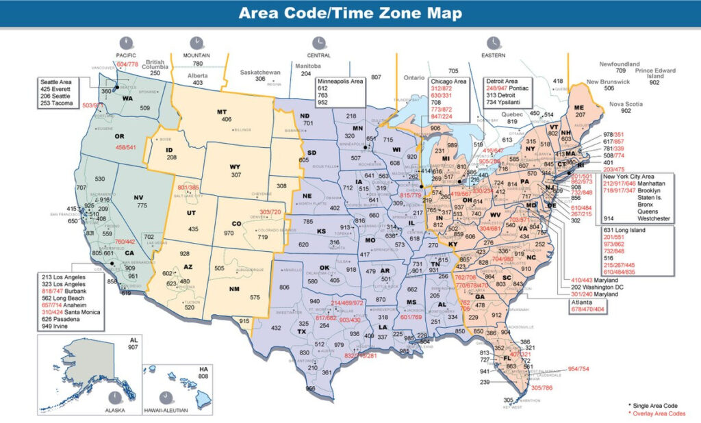 Printable USA Time Zone Map With State Names | Printable Map Of USA
