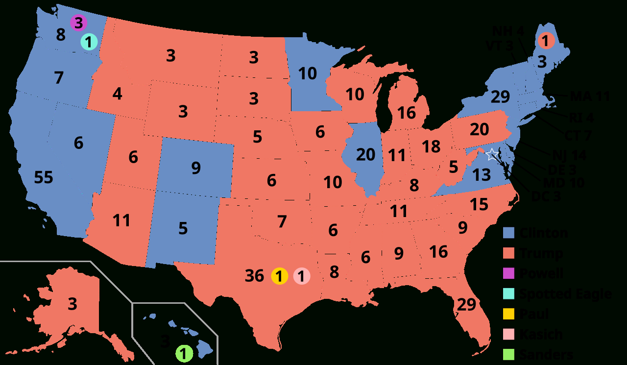 File:electoralcollege2016.Svg - Wikimedia Commons pertaining to Printable USA Map with Electoral Votes