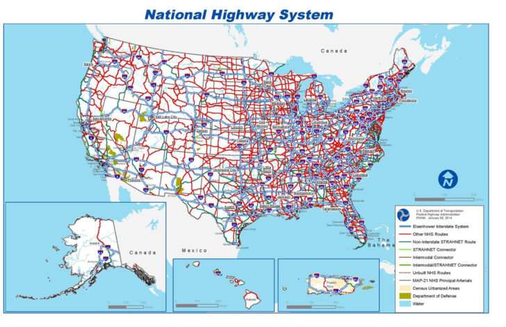 Printable USA Interstate Highway Map