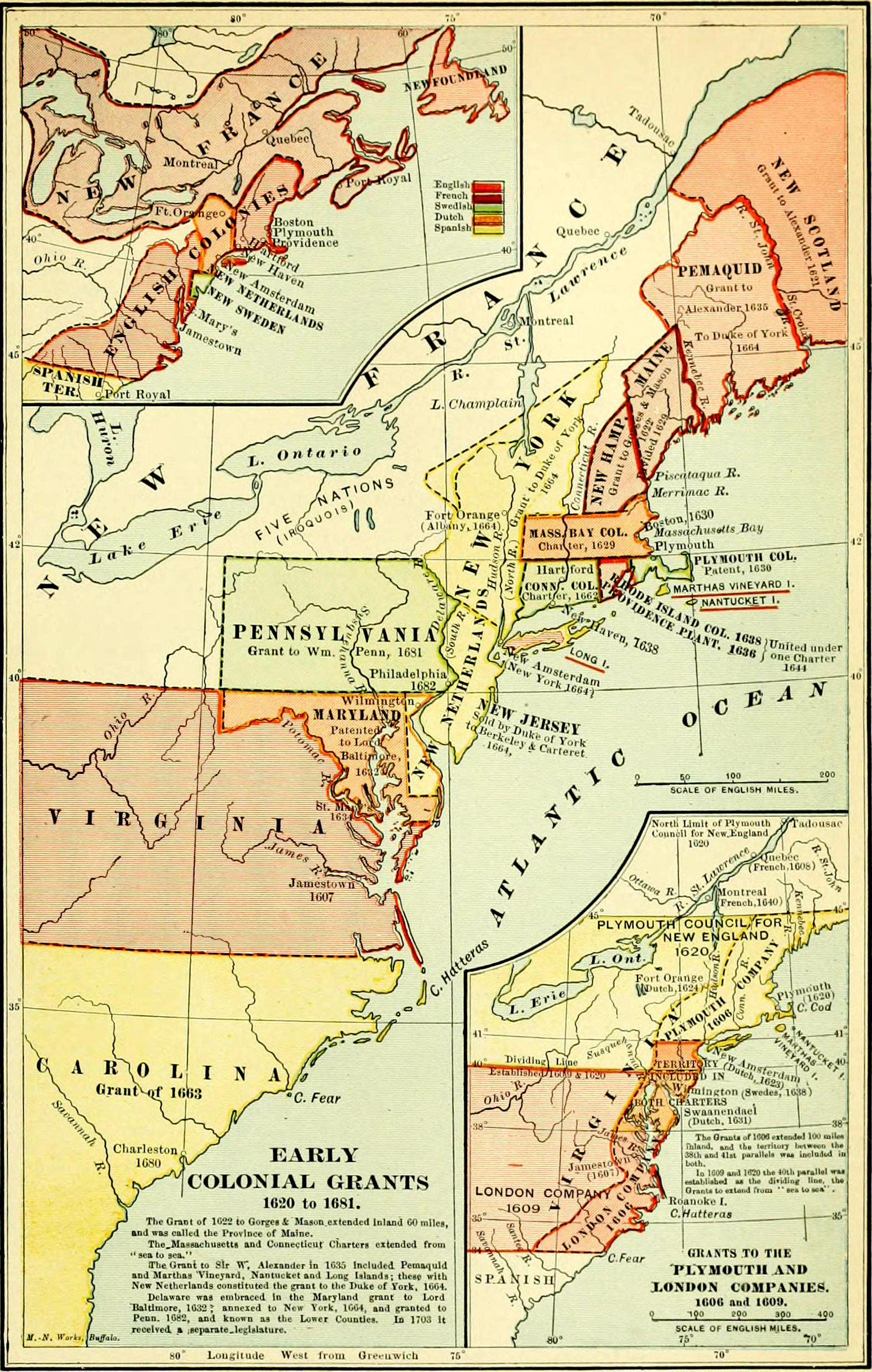 File:nie 1905 United States - Early Colonial Grants 1620 To 1681 pertaining to USA Map 1620 Printable