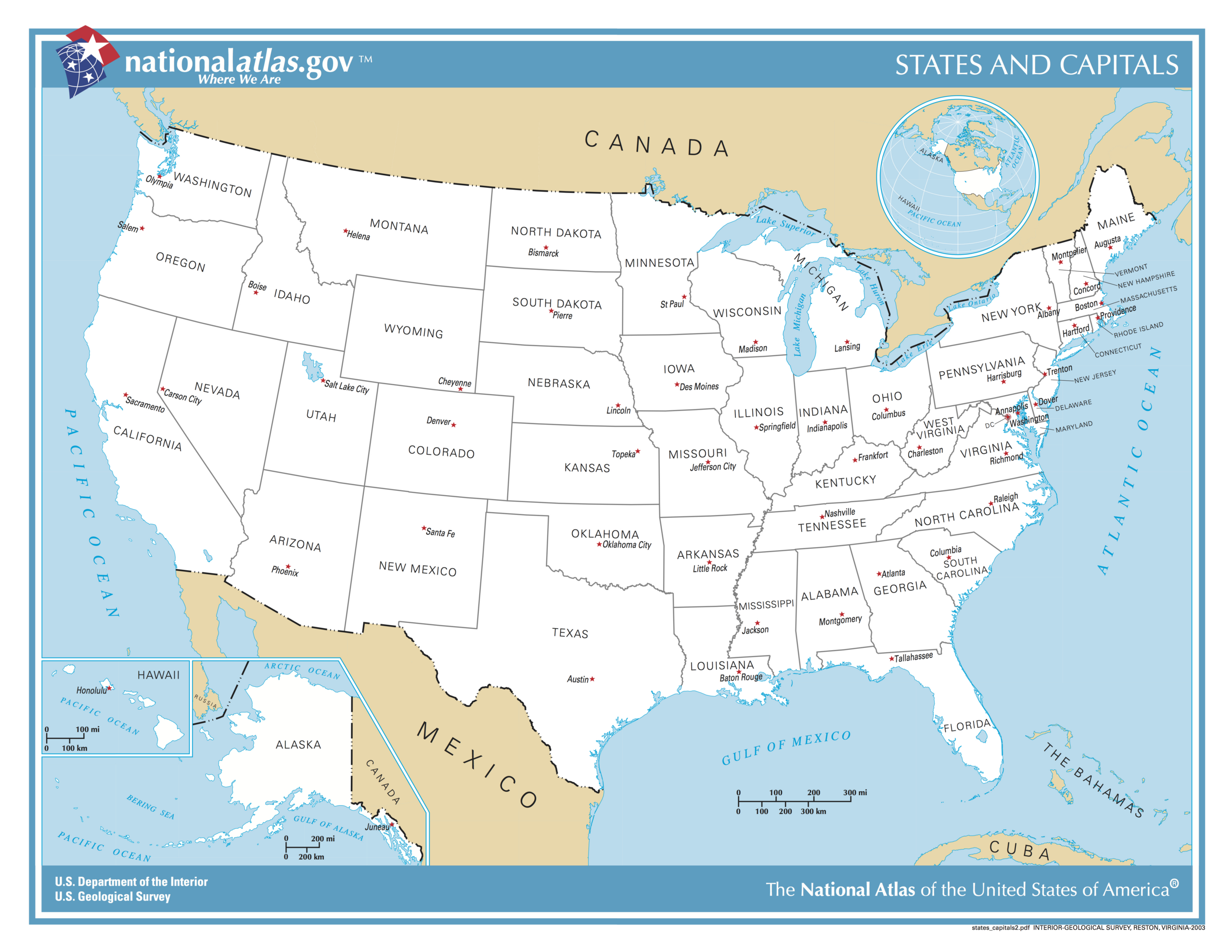 File:us Map - States And Capitals - Wikimedia Commons intended for Map of USA Free Printable with Capitals