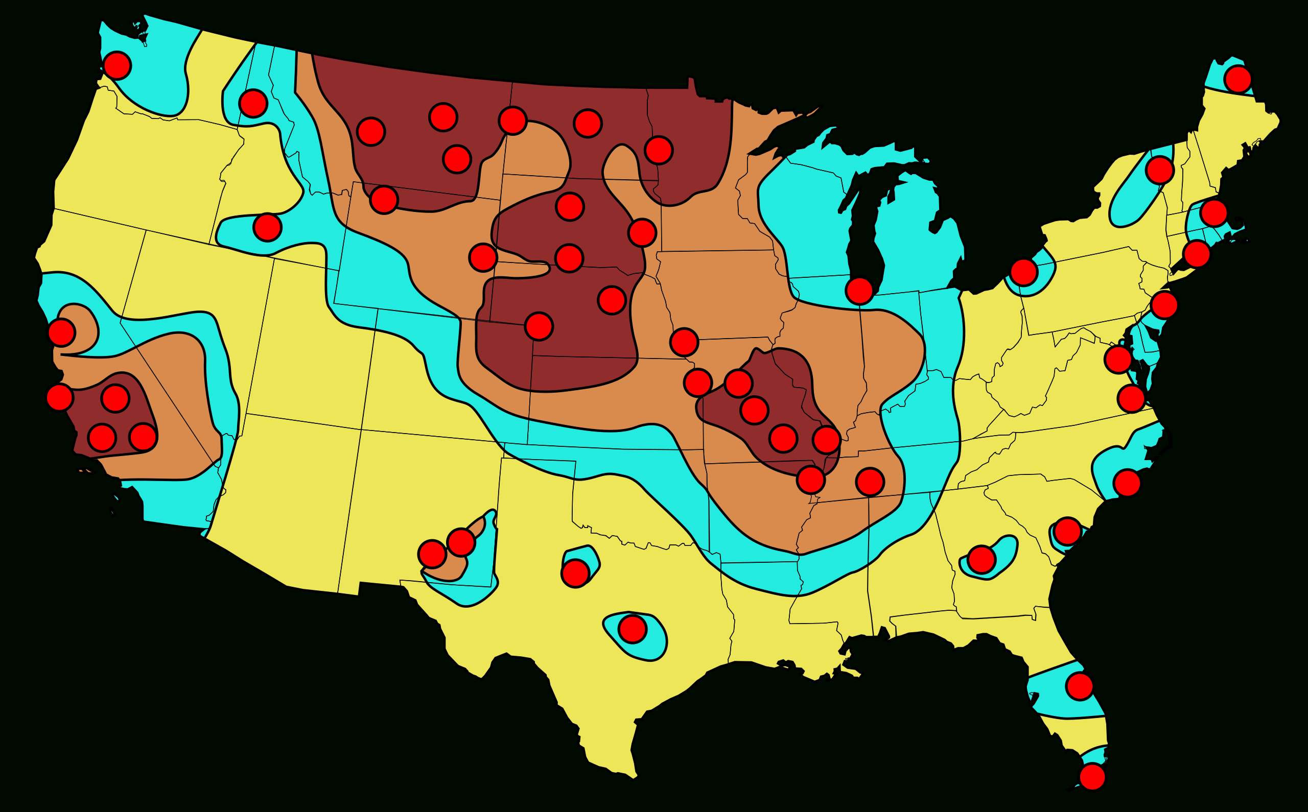 File:us Nuclear Strike Map.svg - Wikimedia Commons within Printable Usa Nuclear Target Map