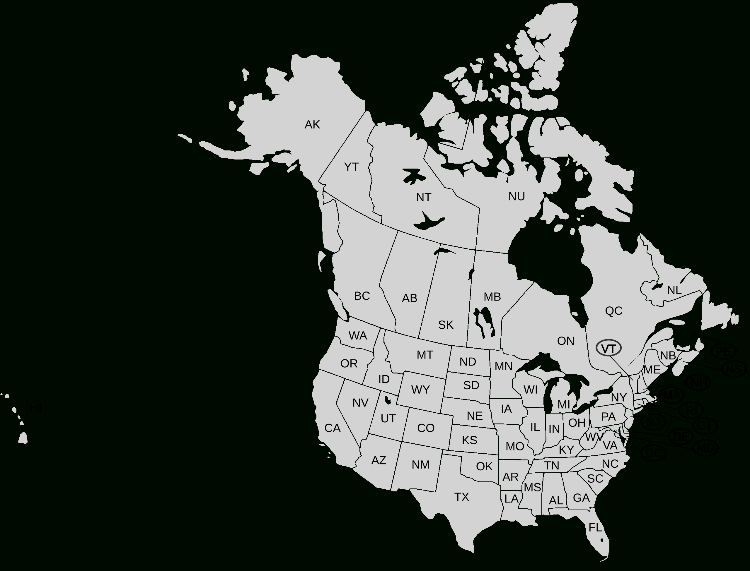 File:usa And Canada With Names Natural.svg - Wikimedia Commons regarding USA Canada Printable Map