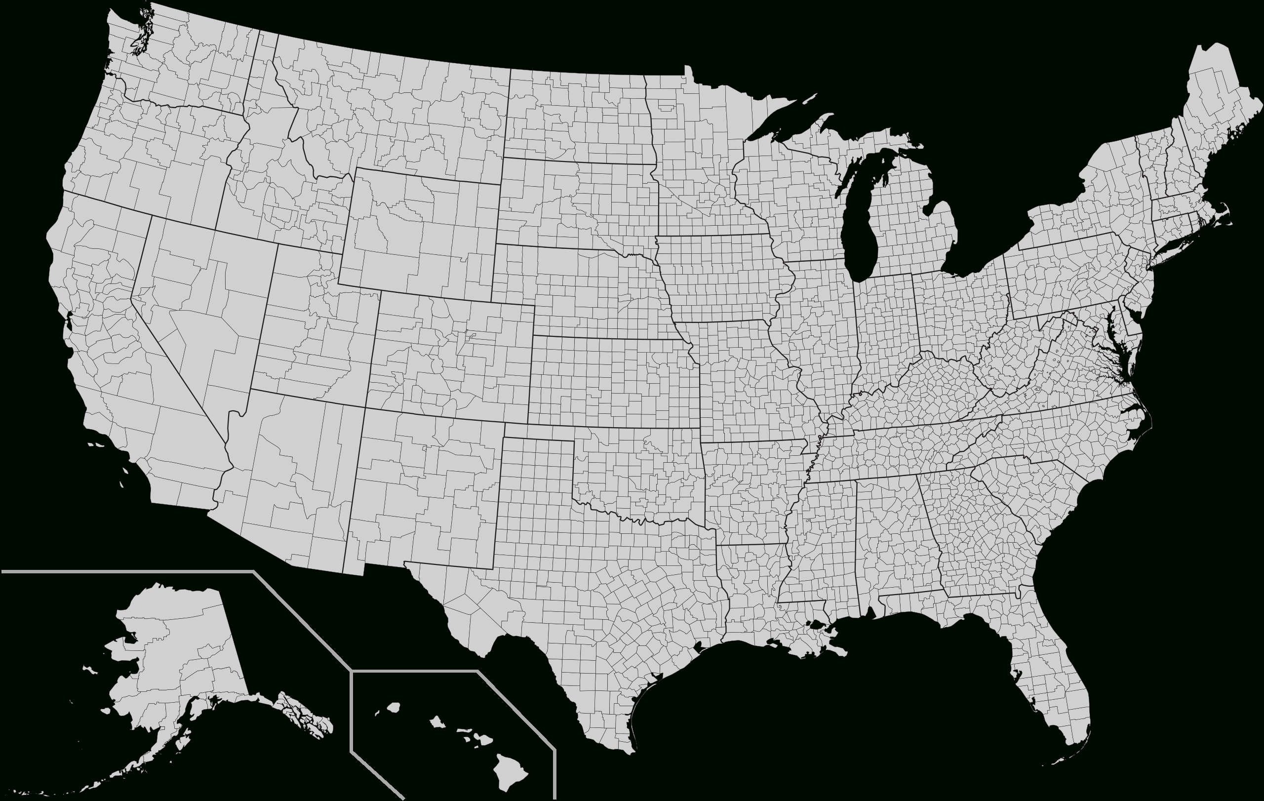 File:usa Counties Large.svg - Wikimedia Commons for Printable Map Counties Of Usa