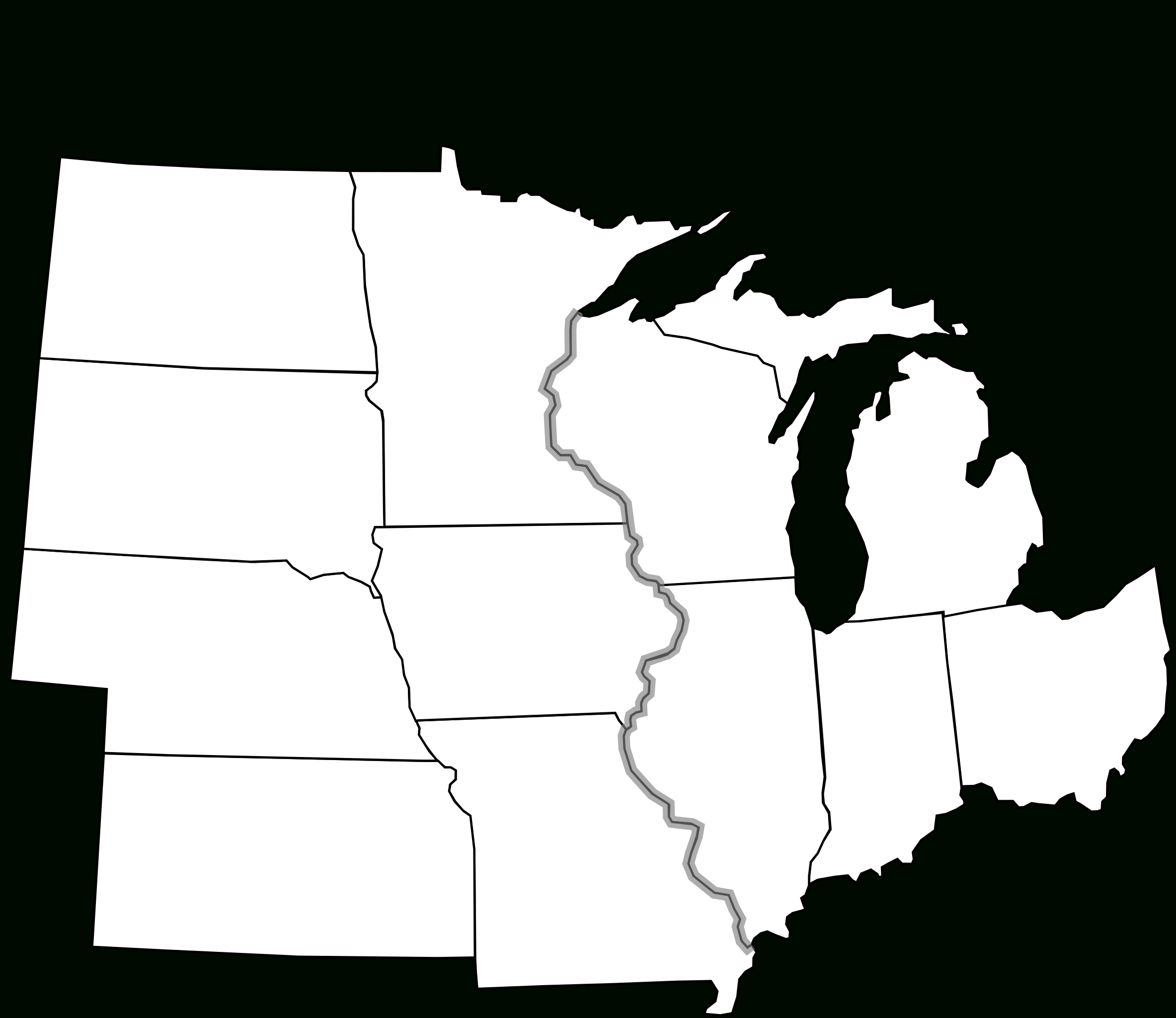File:usa Midwest Notext.svg - Wikimedia Commons with Free Printable Outline Map of the Midwest USA