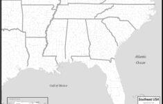 Free Map Of Southeast States throughout Printable Map of Southeast USA