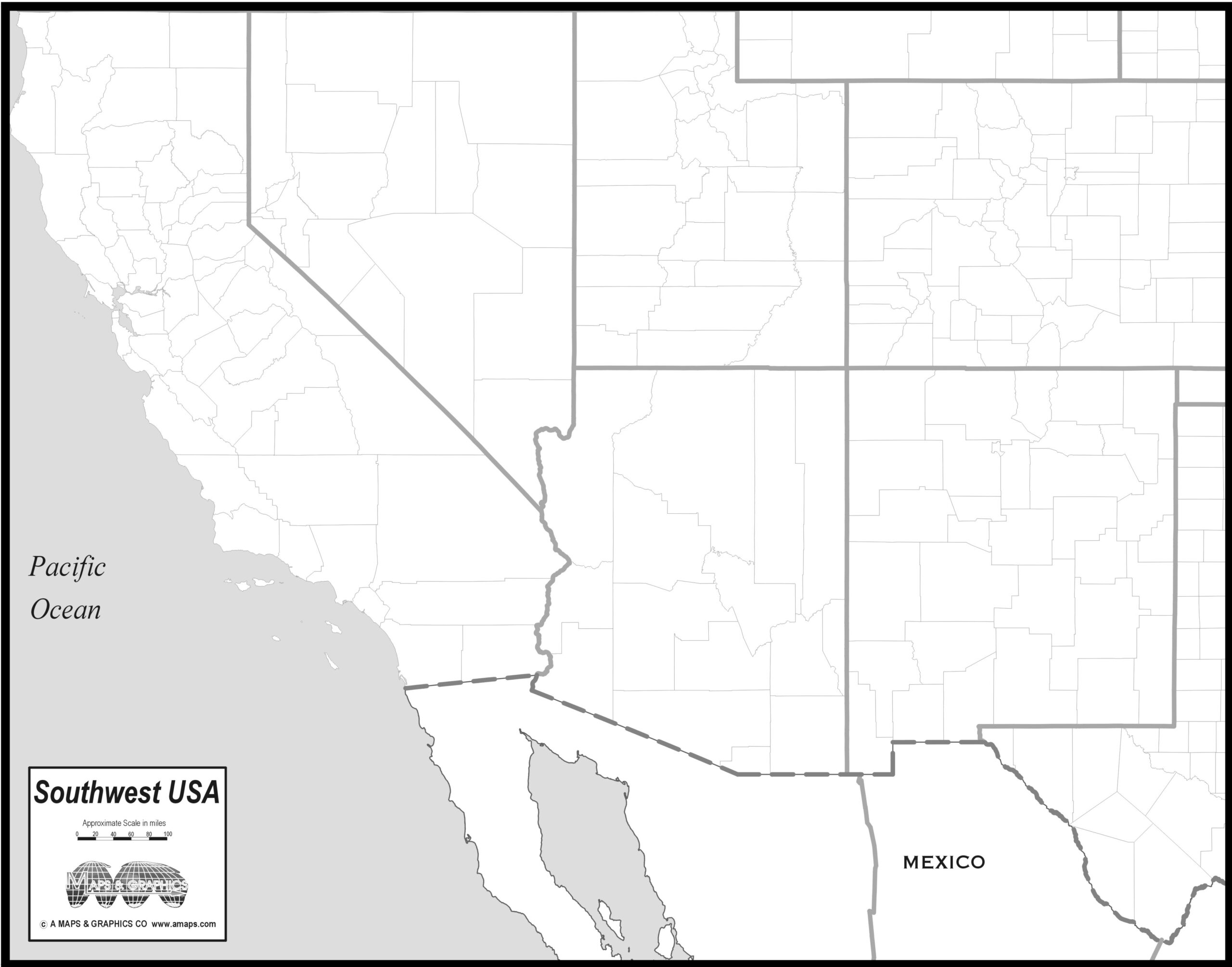 Free Map Of Southwest States regarding Southwestern Usa Printable Map