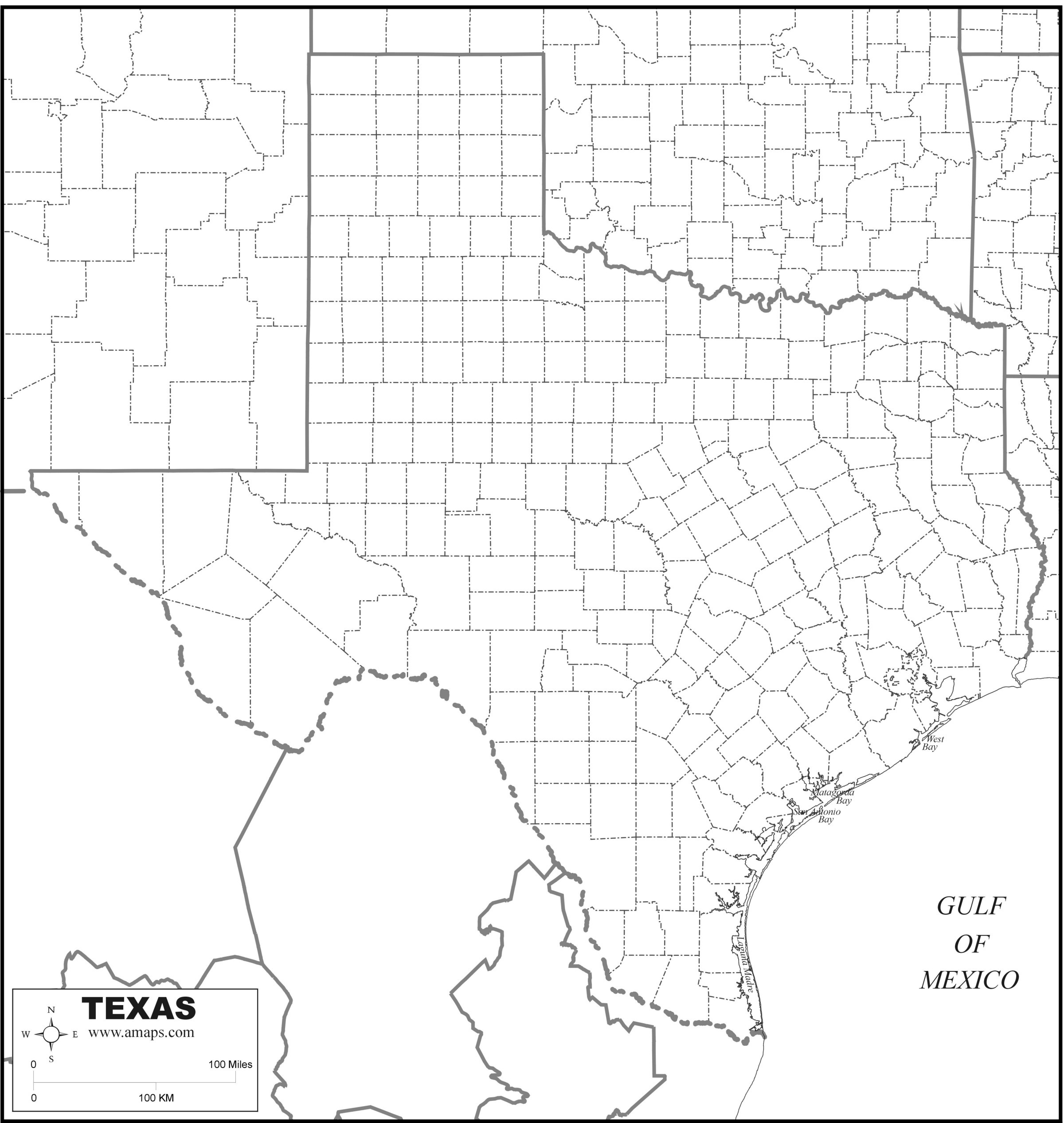 Free Map Of Texas within Map of Texas USA Printable