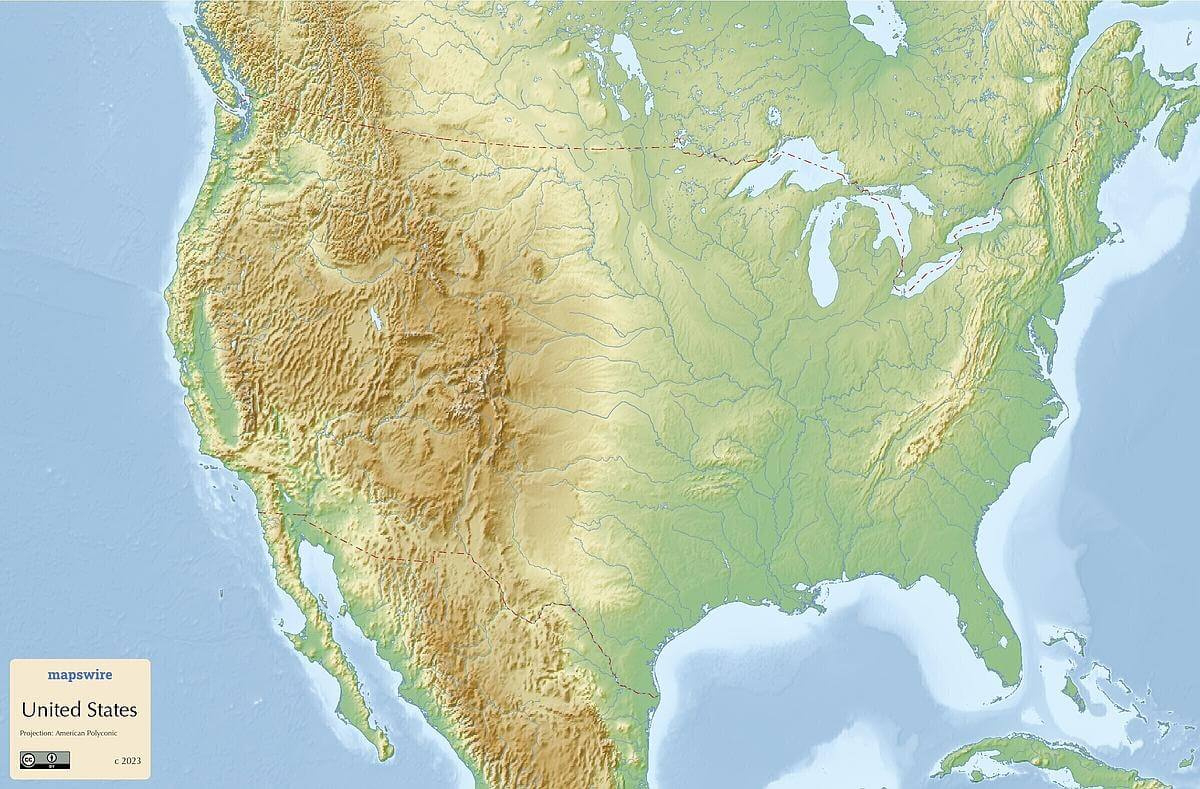Free Maps Of The United States | Mapswire regarding Printable Blank Topographic Map of USA