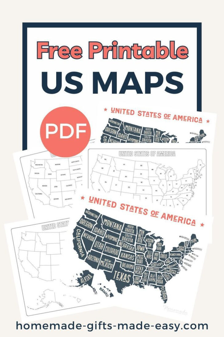 USA Map Printable Free Homeschool