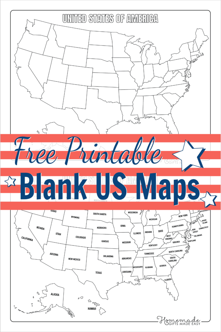 USA Map Printable Easy to Read