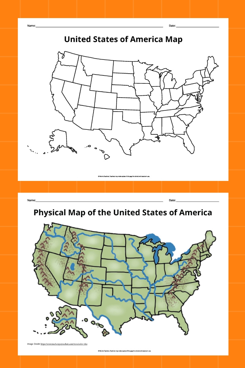 Free Printable Maps Of The United States Bundle with regard to Printable USA Map Worksheet