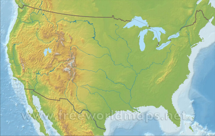 USA Map Blank Printable without States