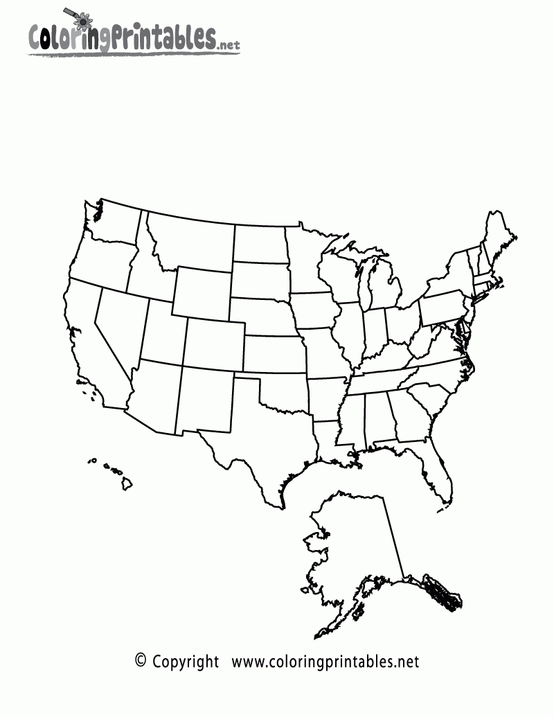 Free Printable Usa Map Coloring Page inside Usa Map Fill In Printable