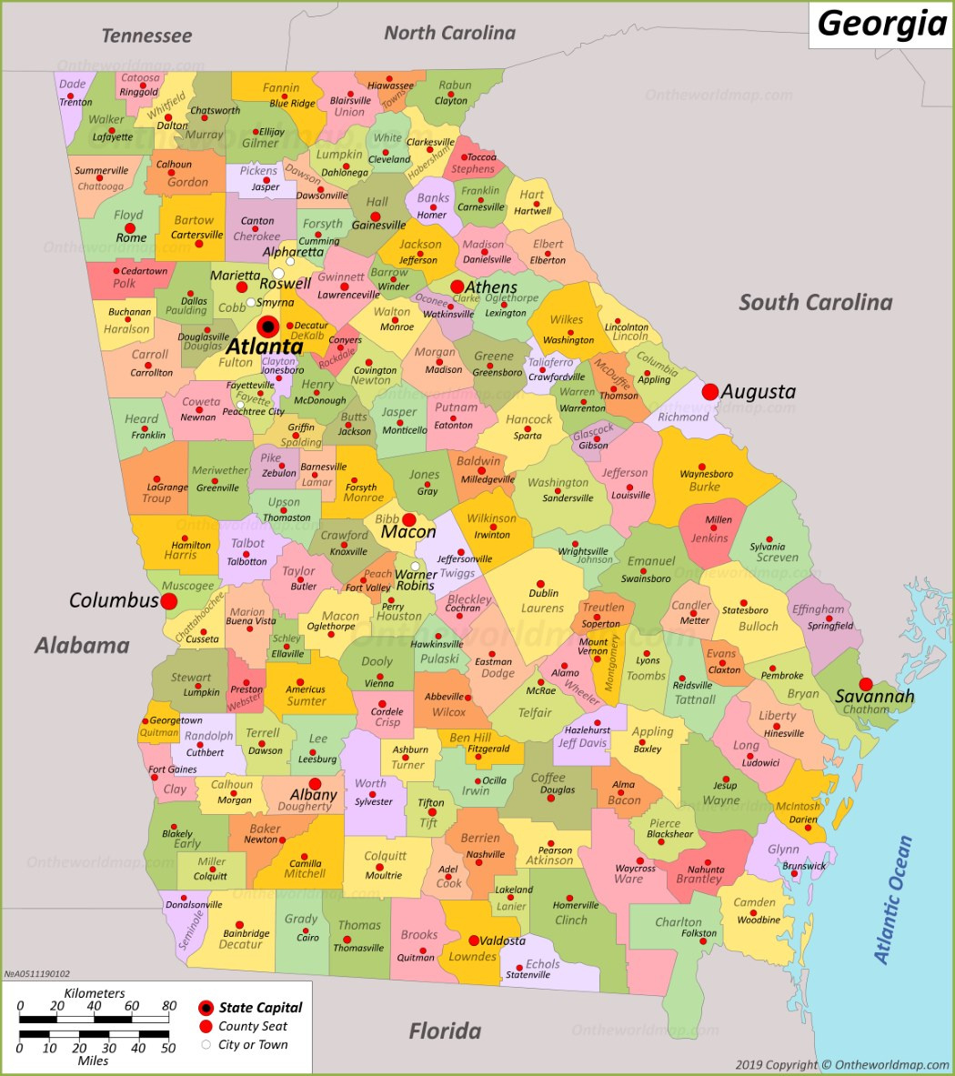 Georgia State Map | Usa | Maps Of Georgia (Ga) with regard to Free Printable Map of Georgia USA