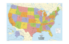 Karte Der Vereinigten Staaten Amerika Grosser Posterdruck Grösse with regard to Printable Poster Size Map of USA